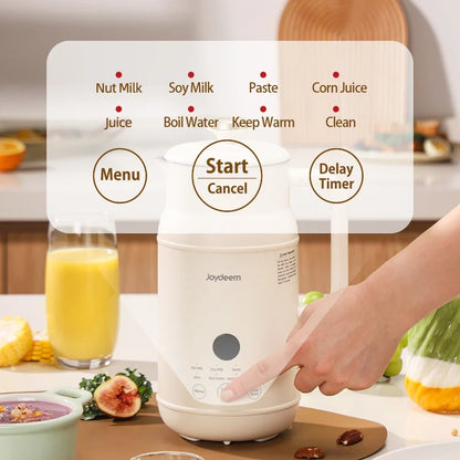 Mini-blender haute vitesse Joydeem PBJ-A60 | Machine à lait de soja compacte 600 mL | Intérieur en acier inoxydable 316L | 120 V