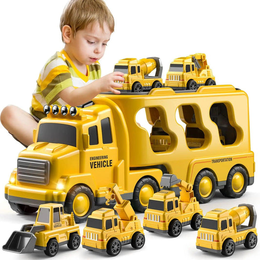 Diecast Carrier Truck Toys Cars Engineering Vehicles Excavator Bulldozer Truck Model Sets Educational Toys For Toddler Kids Gift