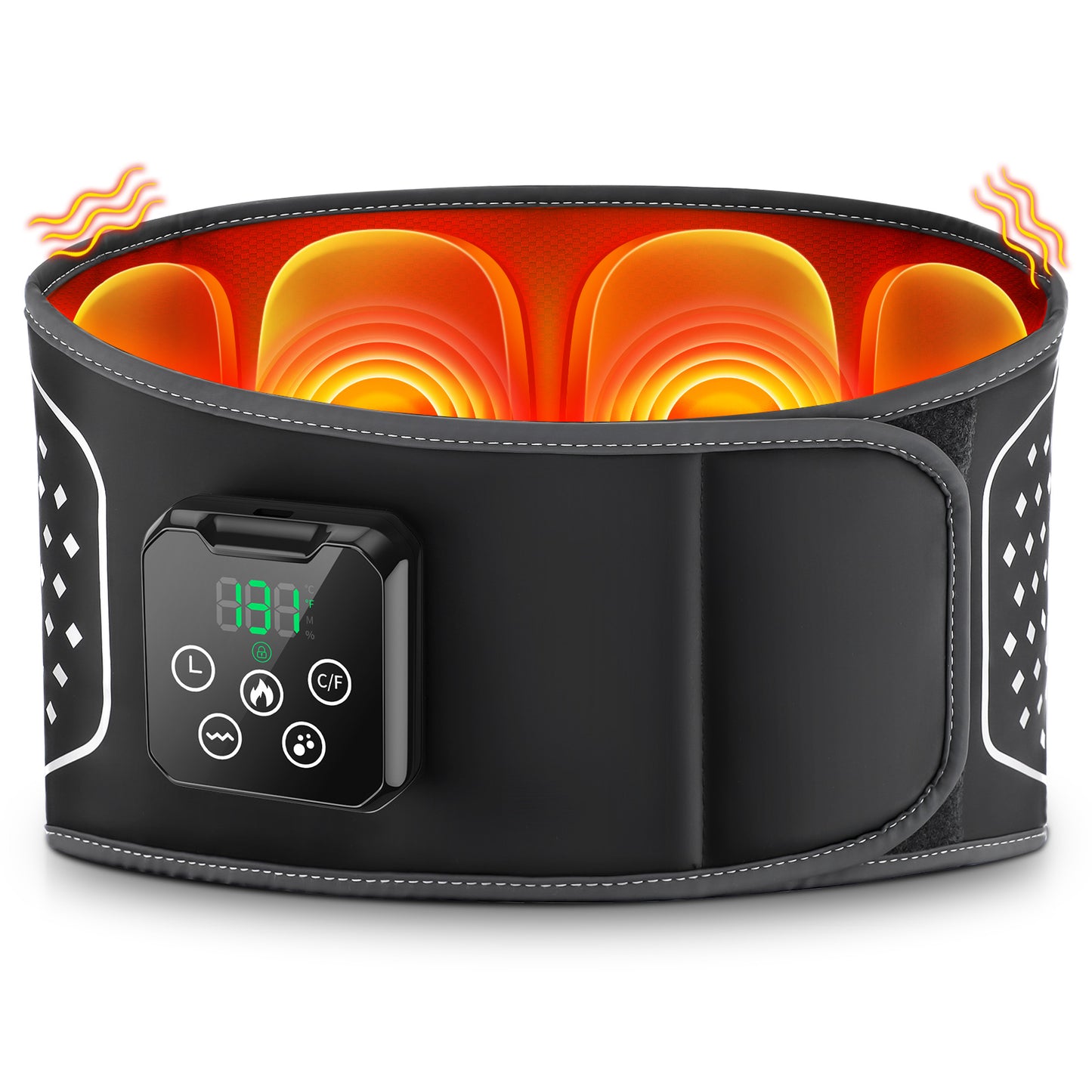 CET HLX1205: Air Bladder Squeeze Waist Massager with Touch Screen Controller Heating Vibration