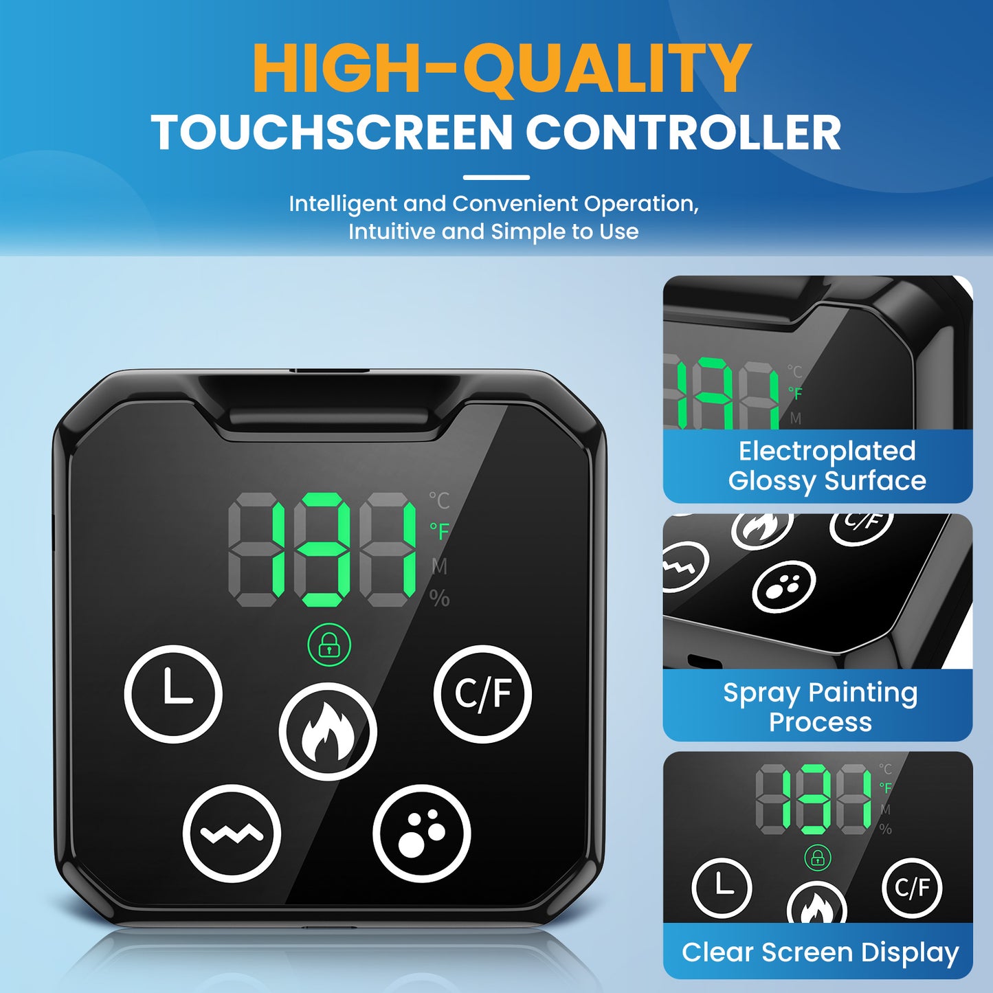 CET HLX1205: Air Bladder Squeeze Waist Massager with Touch Screen Controller Heating Vibration