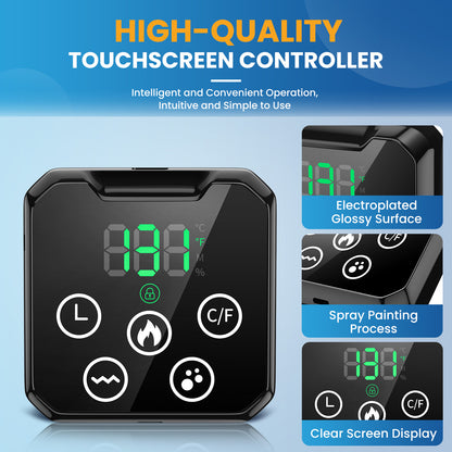 CET HLX1205: Air Bladder Squeeze Waist Massager with Touch Screen Controller Heating Vibration