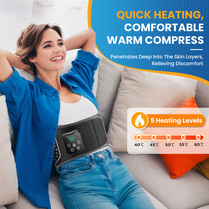 CET HLX1205: Air Bladder Squeeze Waist Massager with Touch Screen Controller Heating Vibration