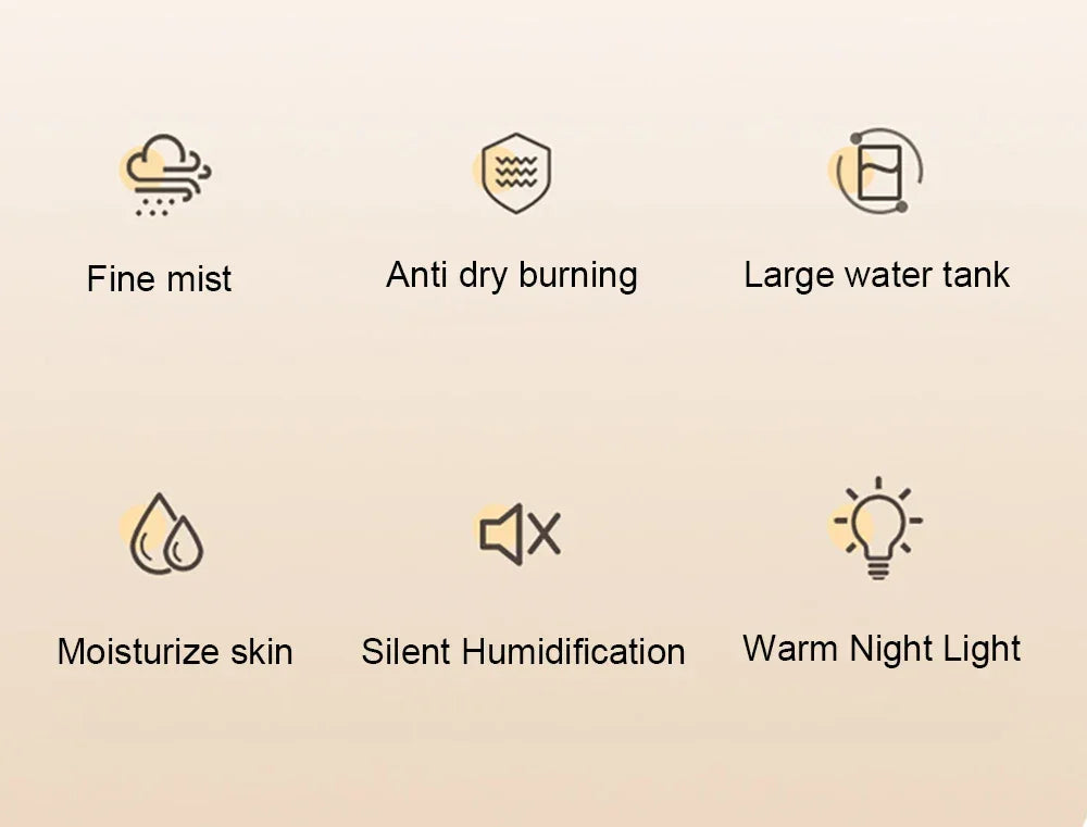 Air Humidifier 1300ML Aroma Humidifier Double Spray Port Essential Oil Diffuser USB Water Humidifier with Light for Home Office - YOURISHOP.COM