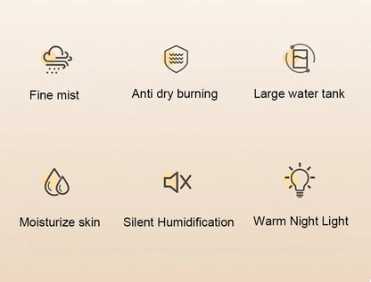 Air Humidifier 1300ML Aroma Humidifier Double Spray Port Essential Oil Diffuser USB Water Humidifier with Light for Home Office - YOURISHOP.COM