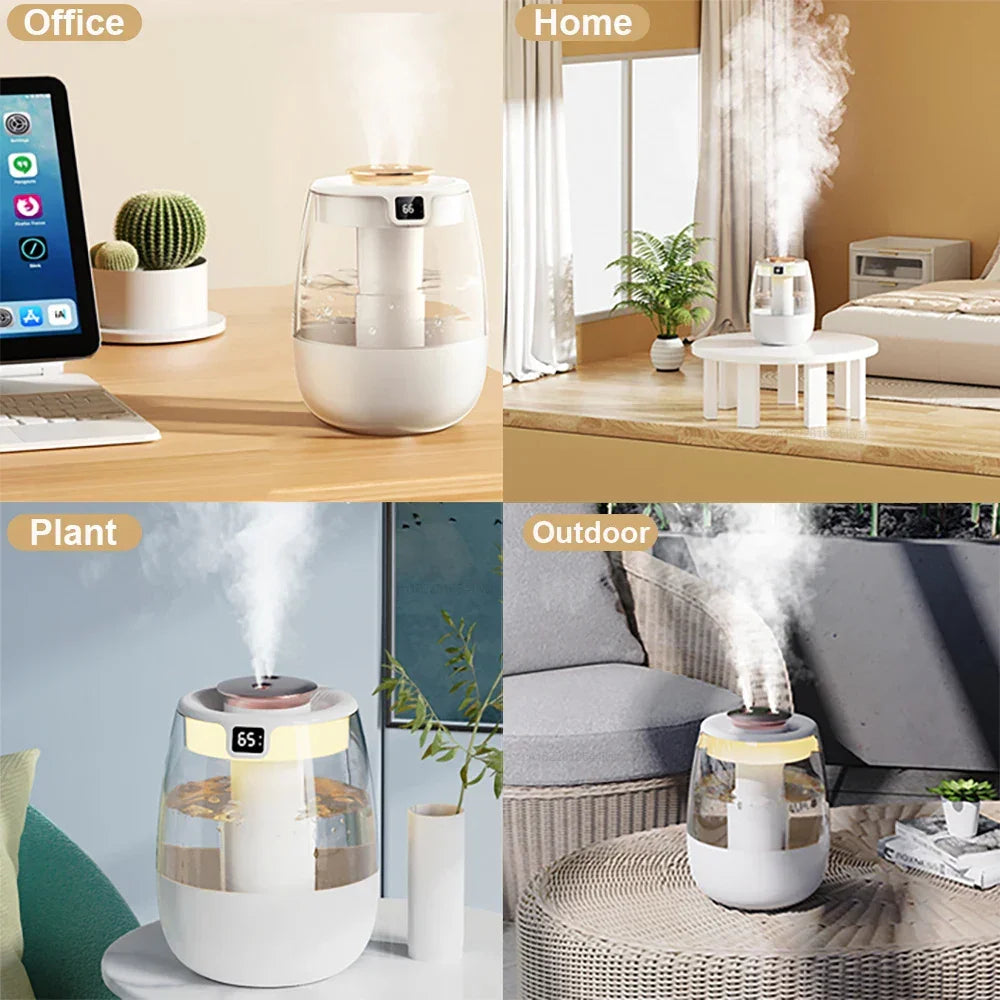 Air Humidifier 1300ML Aroma Humidifier Double Spray Port Essential Oil Diffuser USB Water Humidifier with Light for Home Office - YOURISHOP.COM
