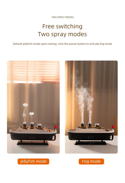Aroma Humidifier Essential Oil Diffuser Aromatherapy Fragrance Diffuser for Home Ship Model Air Humidifier with Remote Control - YOURISHOP.COM