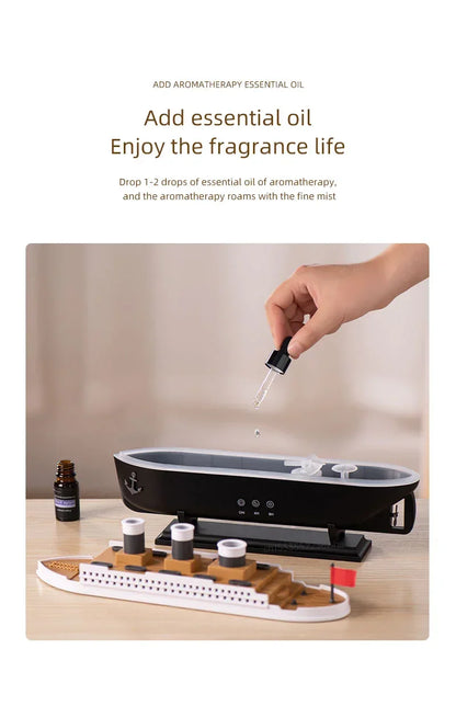 Aroma Humidifier Essential Oil Diffuser Aromatherapy Fragrance Diffuser for Home Ship Model Air Humidifier with Remote Control - YOURISHOP.COM