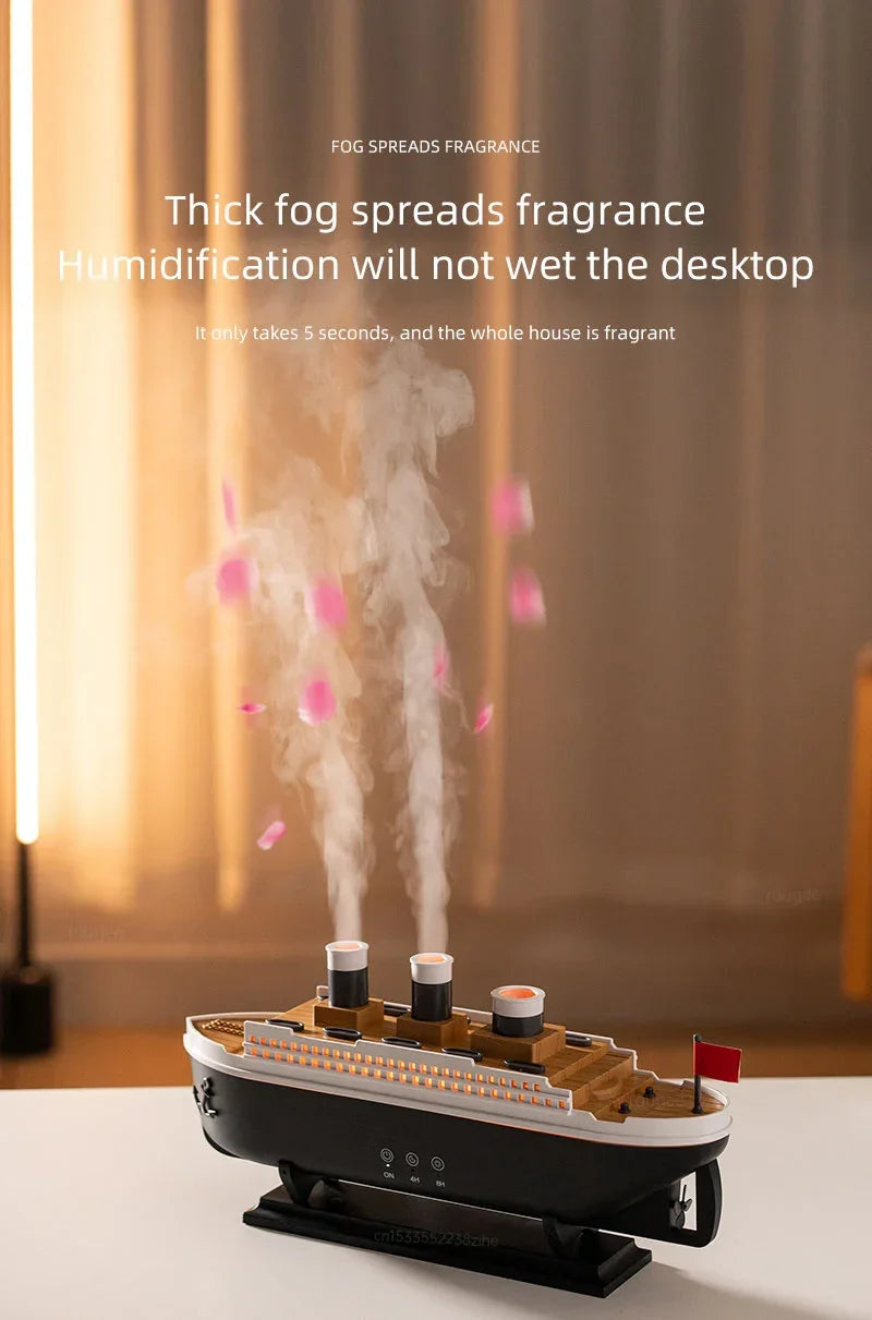 Aroma Humidifier Essential Oil Diffuser Aromatherapy Fragrance Diffuser for Home Ship Model Air Humidifier with Remote Control - YOURISHOP.COM