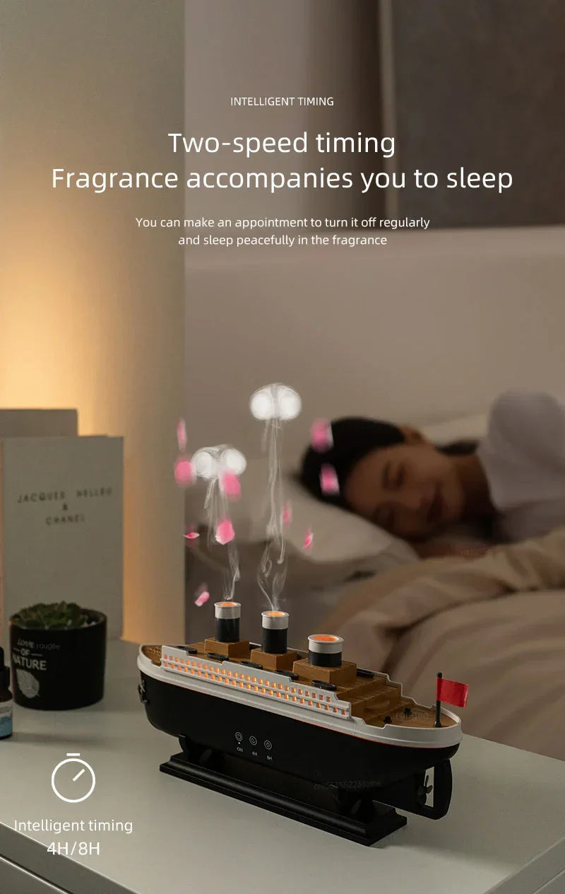 Aroma Humidifier Essential Oil Diffuser Aromatherapy Fragrance Diffuser for Home Ship Model Air Humidifier with Remote Control - YOURISHOP.COM
