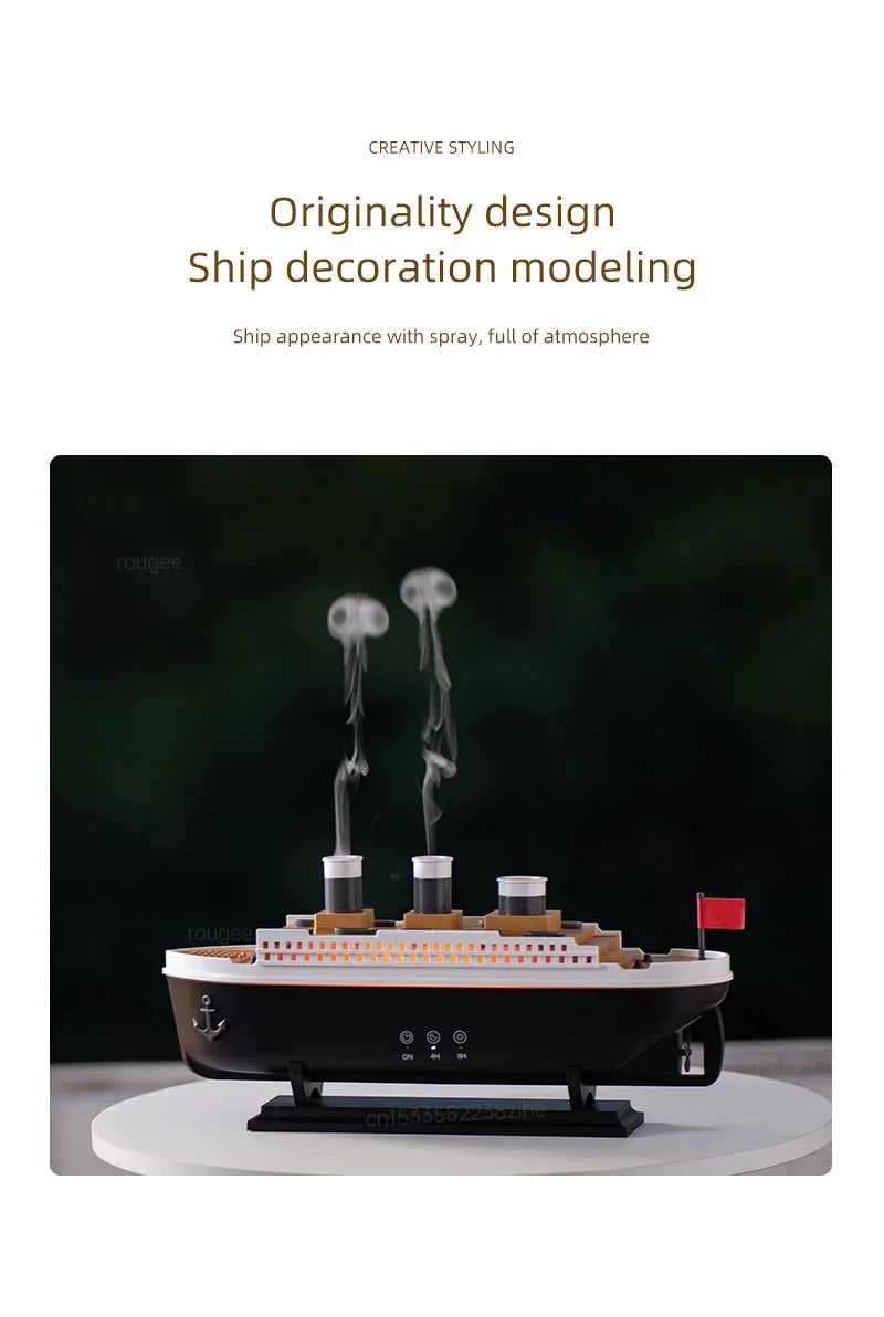 Aroma Humidifier Essential Oil Diffuser Aromatherapy Fragrance Diffuser for Home Ship Model Air Humidifier with Remote Control - YOURISHOP.COM