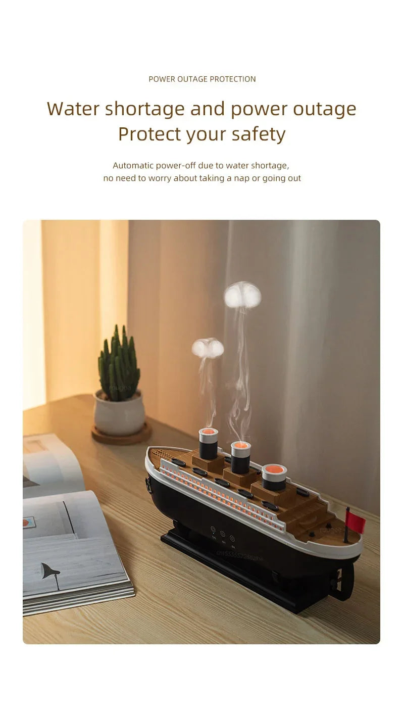 Aroma Humidifier Essential Oil Diffuser Aromatherapy Fragrance Diffuser for Home Ship Model Air Humidifier with Remote Control - YOURISHOP.COM
