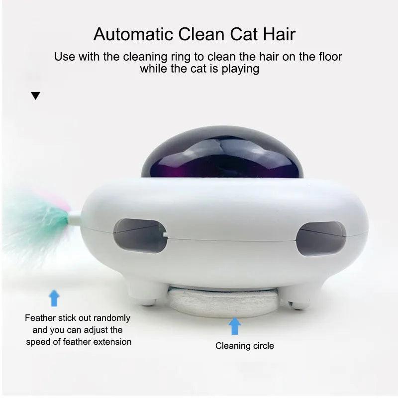 Automatic Feather Teaser Cat Toys Interactive Activity Electric Crazy Toys For Kittens Cat Intelligent USB Rechargeable LED - YOURISHOP.COM