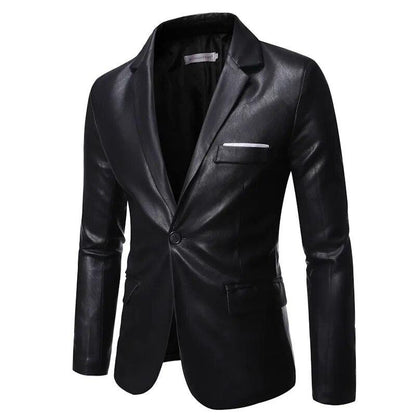 Autumn Winter Men's Business Luxury Blazer Fashion Banquet Leather Dress Suit Jacket Slim Texture High Quality Pu Coat 6XL - YOURISHOP.COM