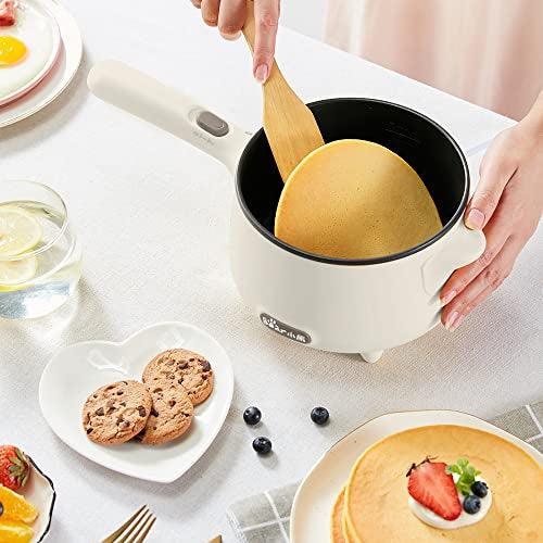 Bear Electric Cooking Pot with Steamer DRG-C12S1, 1.2L Stainless Steel Ramen Cooker, 2 in 1 Shabu Shabu Hot Pot, Multifunctional Cooker with Overheating Protection for Stew, Noodles-Beige - YOURISHOP.COM