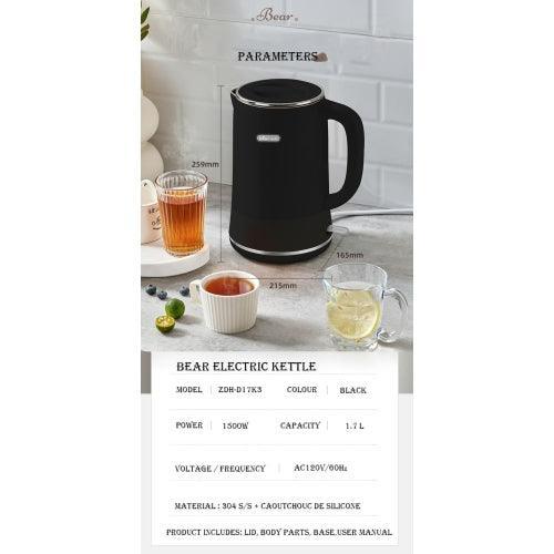 Bear Electric Kettle ZDH-D17K3, 1.7L, 304 S/S Inner pot and lid, 1500W - YOURISHOP.COM
