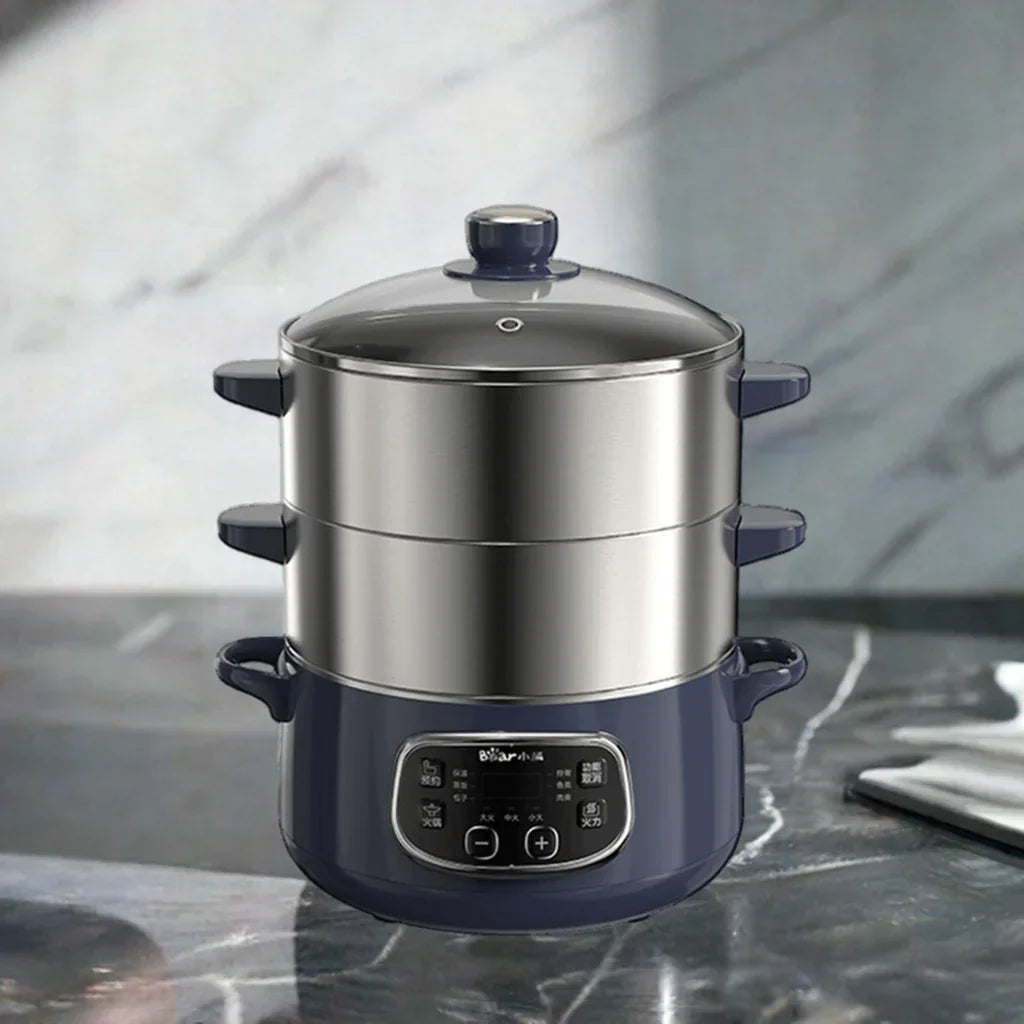 Bear Electric Steamer DZG-D80J4 | 24CM | Two-Layers | Stainless Steel | Hot Pot - YOURISHOP.COM