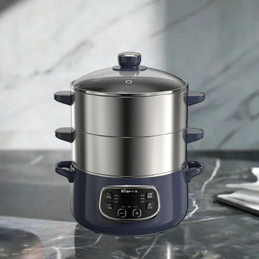 Bear Electric Steamer DZG-D80J4 | 24CM | Two-Layers | Stainless Steel | Hot Pot - YOURISHOP.COM