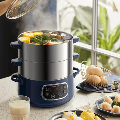 Bear Electric Steamer DZG-D80J4 | 24CM | Two-Layers | Stainless Steel | Hot Pot - YOURISHOP.COM