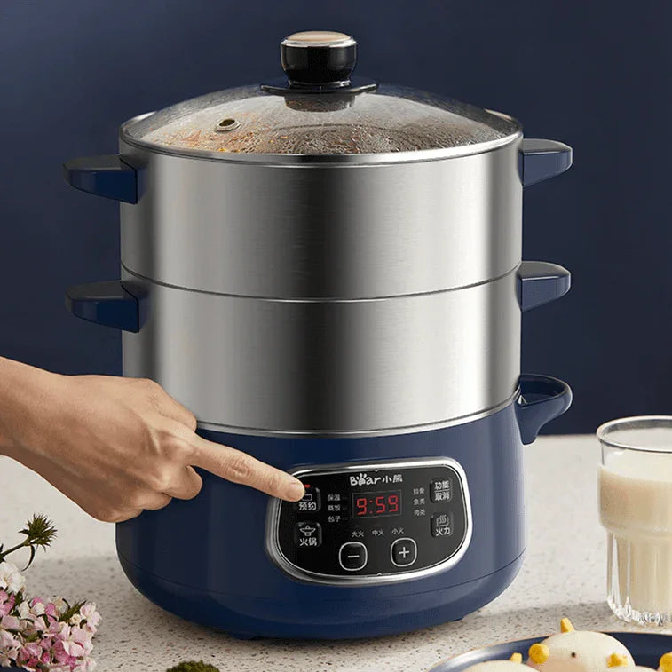 Bear Electric Steamer DZG-D80J4 | 24CM | Two-Layers | Stainless Steel | Hot Pot - YOURISHOP.COM