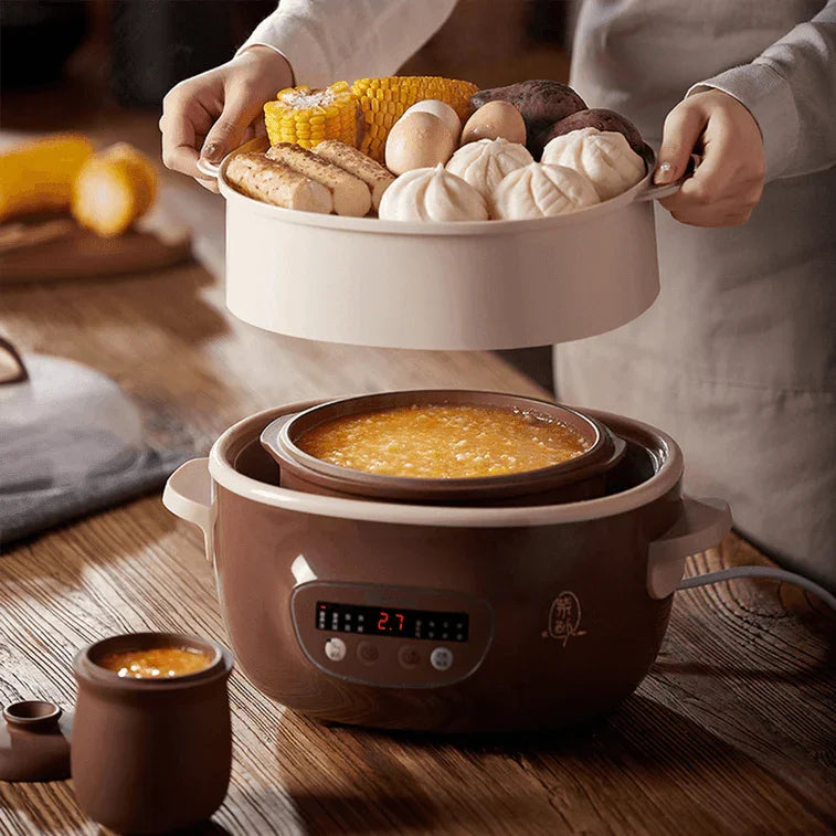 Bear Electric Stew DDZ-C25R7| Purple Clay Pot | 2.5 Liter | 4 Mini Pots - YOURISHOP.COM