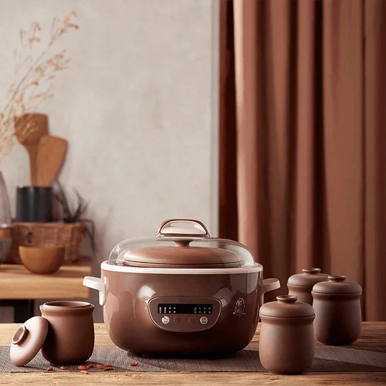 Bear Electric Stew DDZ-C25R7| Purple Clay Pot | 2.5 Liter | 4 Mini Pots - YOURISHOP.COM
