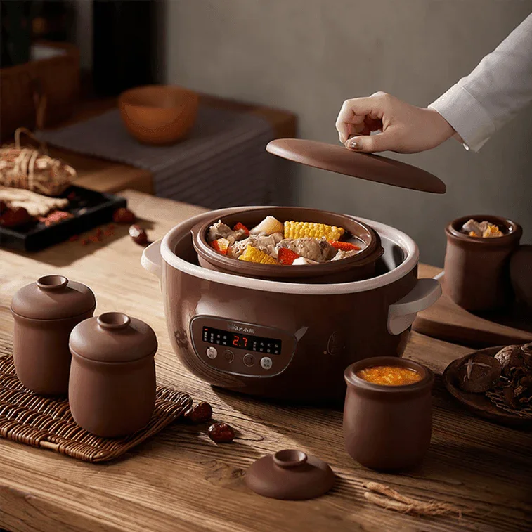 Bear Electric Stew DDZ-C25R7| Purple Clay Pot | 2.5 Liter | 4 Mini Pots - YOURISHOP.COM