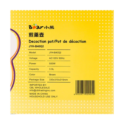 Bear JYH-B40Q2: Medicine Brewing Pot with Keep Warm Setting, 3.5 Liter - YOURISHOP.COM