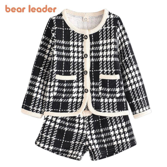 Bear Leader Girls Clothing Set New Brand Girl Clothes Long Sleeve Plaid Kids Suit Top+Pant 2pcs Elegant Children Clothing Outfit - YOURISHOP.COM