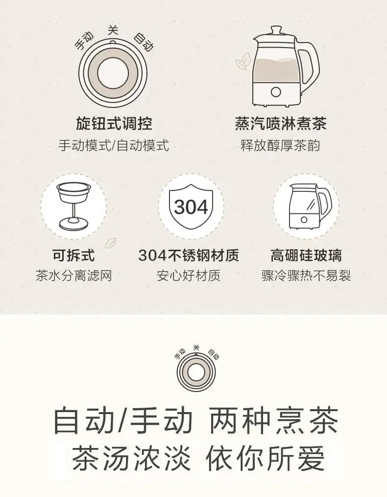 [BEAR ZCQ-A10X2] Bear Tea Maker, 1L, Fully Automatic Small Office Tea Maker - YOURISHOP.COM