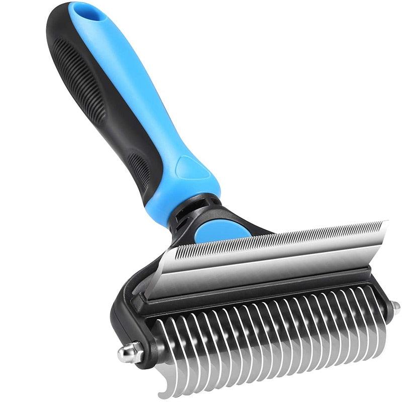 Benepaw Professional Dog Comb Rake 2 In 1 Safe Double-Sided Comfortable Handle Pet Grooming Brush For Mats Tangles Removing - YOURISHOP.COM
