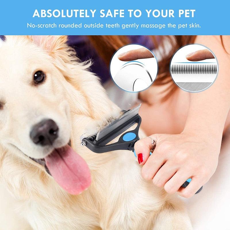 Benepaw Professional Dog Comb Rake 2 In 1 Safe Double-Sided Comfortable Handle Pet Grooming Brush For Mats Tangles Removing - YOURISHOP.COM