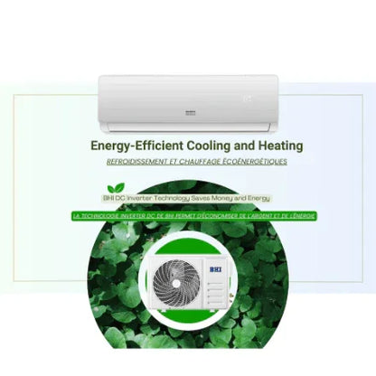 BHI 12,000 BTU 115-Volt, 17 SEER2, 600-Sq-Ft Ductless Mini Split AC with Heat Pump, 16.4ft Lineset - YOURISHOP.COM