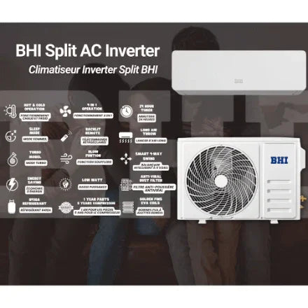 BHI Air Conditioner BHI-CH-12K115V-US-B | 12,000 BTU | 19 SEER2 | 600-Sq-Ft - YOURISHOP.COM