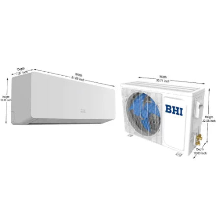 BHI Air Conditioner BHI-CH-12K115V-US-B | 12,000 BTU | 19 SEER2 | 600-Sq-Ft - YOURISHOP.COM