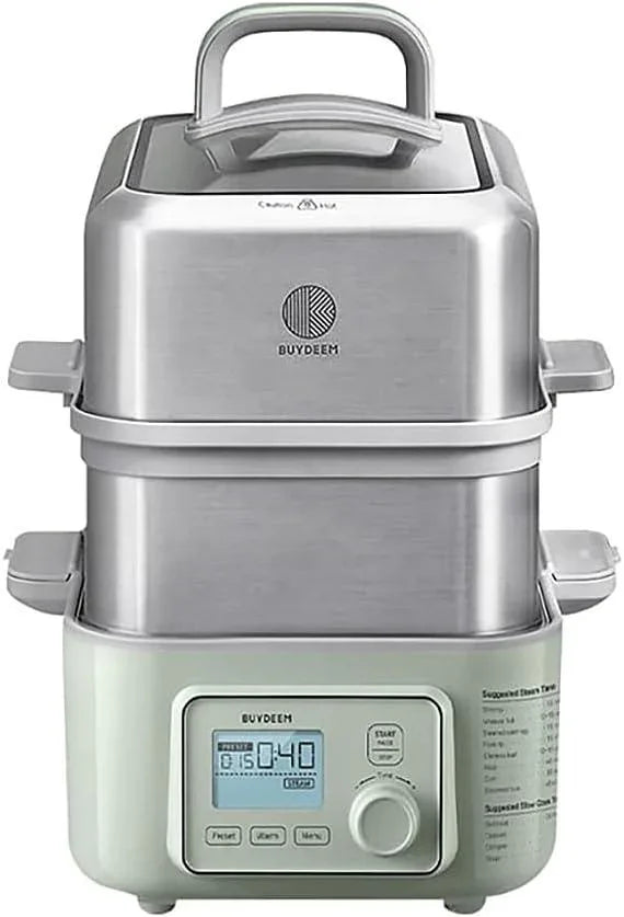 BUYDEEM Electric Steamer G563-A501 | 2 Tire Stainless Steel Steamer | 1500W - YOURISHOP.COM