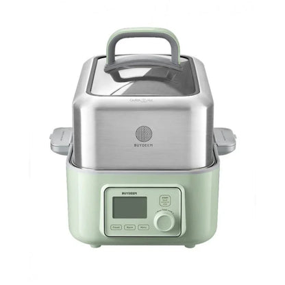 BUYDEEM G553 5-Quart Electric Food Steamer for Cooking, Cozy Greenish, 1500W - YOURISHOP.COM