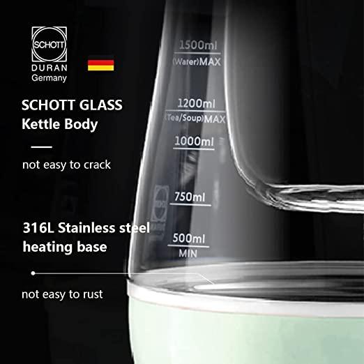 BUYDEEM K313 Travel Electric Kettle, Mini Healthy-Care Beverage Kettle, Tea  Maker with German Schott Glass & Durable Pro 18/10 Pro Stainless Steel