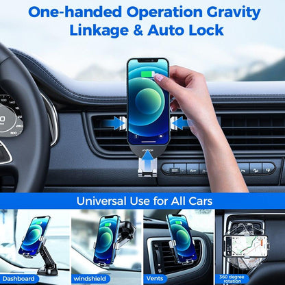 Car Phone Holder 15W Fast Wireless Charger For iPhone 13 12 Pro Max Xiaomi Huawei Samsung S10 Fast Charging Mobile Phone Holder - YOURISHOP.COM