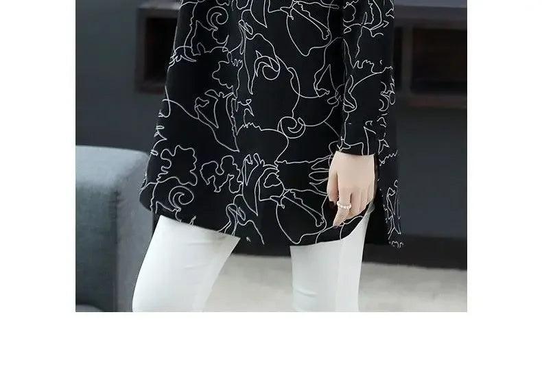 Casual Autumn Spring Shirts Women Clothing New 2023 Floral Printed Tunic Loose Long Party Vintage Blouses Tops H228 - YOURISHOP.COM