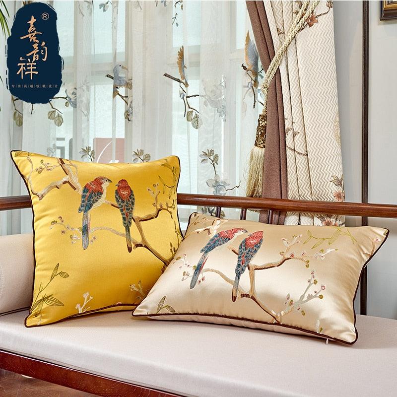Chinese embroidered decorative cushions flower cushion cover sofa cover pillow - YOURISHOP.COM