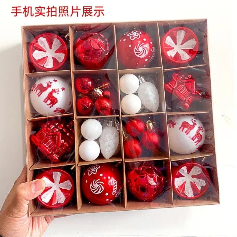 Christmas decoration 6cm electroplated plastic ball special-shaped painted Christmas ball gift Christmas tree pendant - YOURISHOP.COM