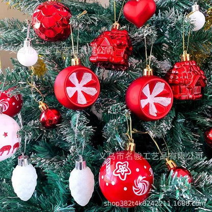 Christmas decoration 6cm electroplated plastic ball special-shaped painted Christmas ball gift Christmas tree pendant - YOURISHOP.COM