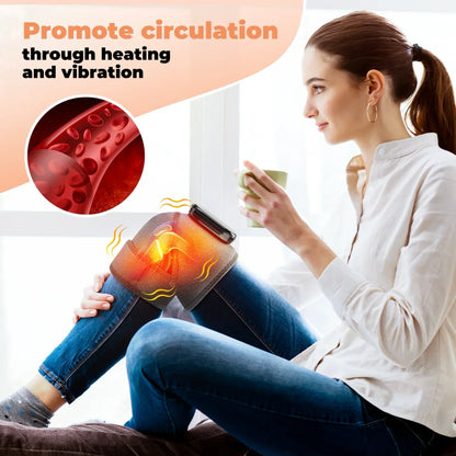 Cordless Heated Massager for Knee Shoulder Elbow, Heating Knee Brace With Vibration for Relaxing Knee Shoulder Elbow, 3 Adjustable Intensity and Temperature With Extension Strip - YOURISHOP.COM