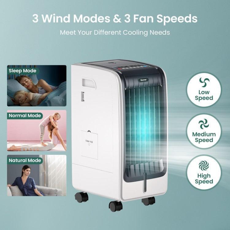 Costway air cooler EP23430 | 6 L large-capacity water tank| Cooling Evaporative Fan with 3-Speed| 8H Timer Function - YOURISHOP.COM