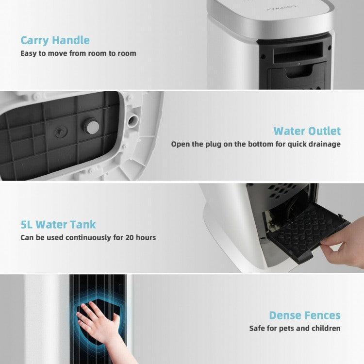 Costway Air Cooler ES10101US-WH | Portable | Evaporative | 3-In-1 Functions - YOURISHOP.COM
