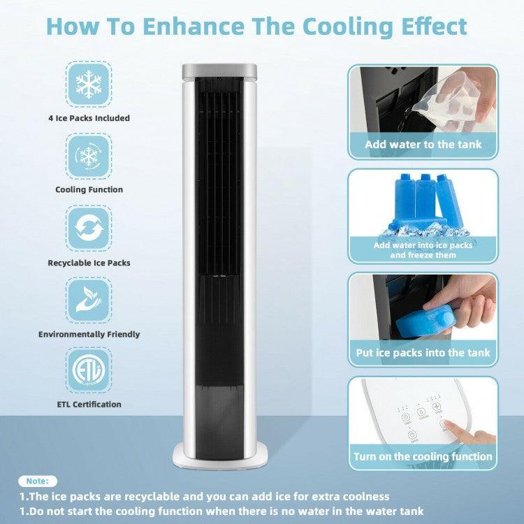 Costway Air Cooler ES10101US-WH | Portable | Evaporative | 3-In-1 Functions - YOURISHOP.COM
