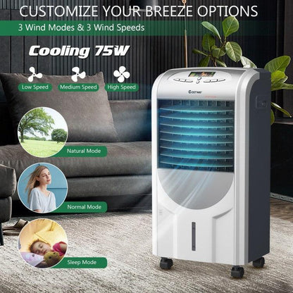 [Costway EP23664B] Portable Air Cooler Fan with Heater and Humidifier Function - YOURISHOP.COM