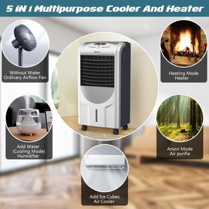 [Costway EP23664B] Portable Air Cooler Fan with Heater and Humidifier Function - YOURISHOP.COM