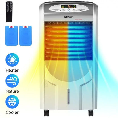 [Costway EP23664B] Portable Air Cooler Fan with Heater and Humidifier Function - YOURISHOP.COM