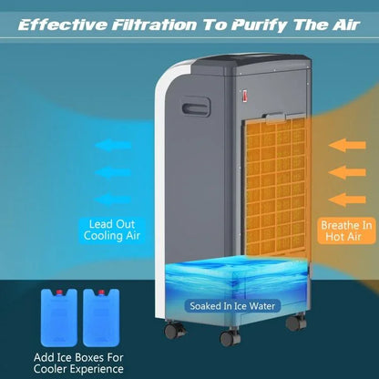 [Costway EP23664B] Portable Air Cooler Fan with Heater and Humidifier Function - YOURISHOP.COM